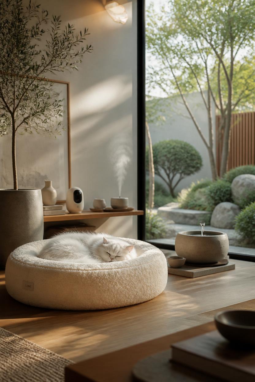 calm home pet cat bed zen garden