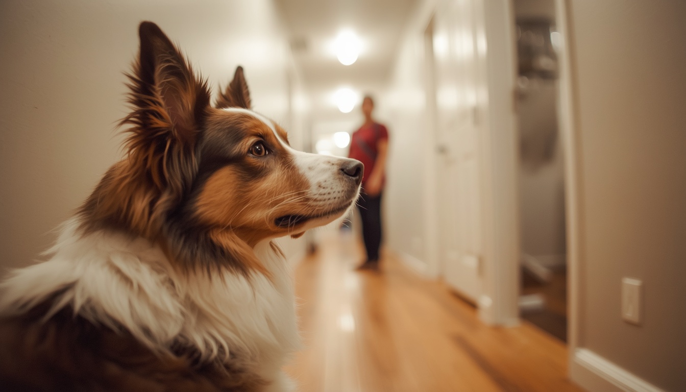 noisy dog trust attentive watching owner