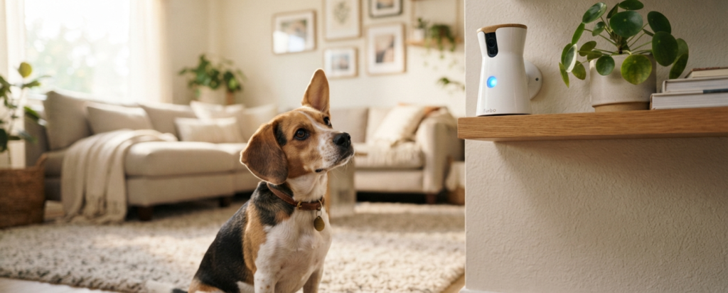 smart pet camera beagle living room hero